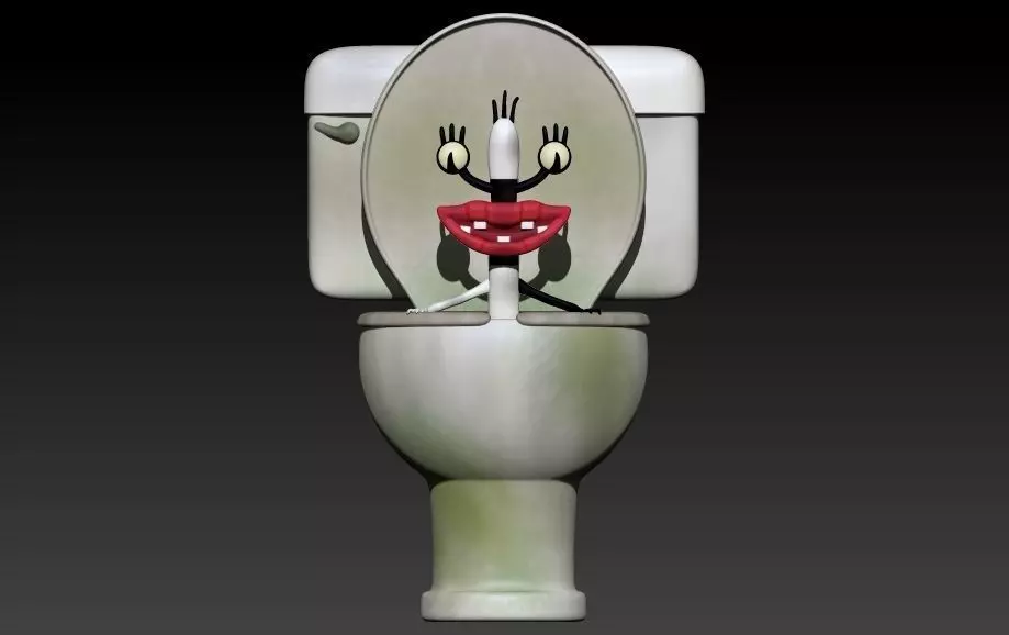 Oblina toilet with woman in it 3D print model