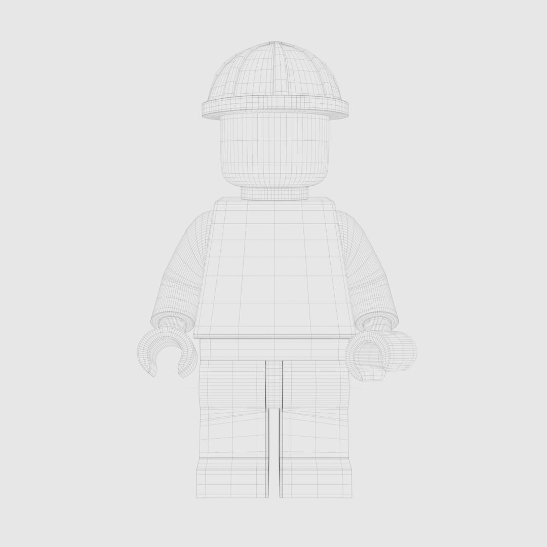 LEGO minifigure - Construction worker 3D model_10