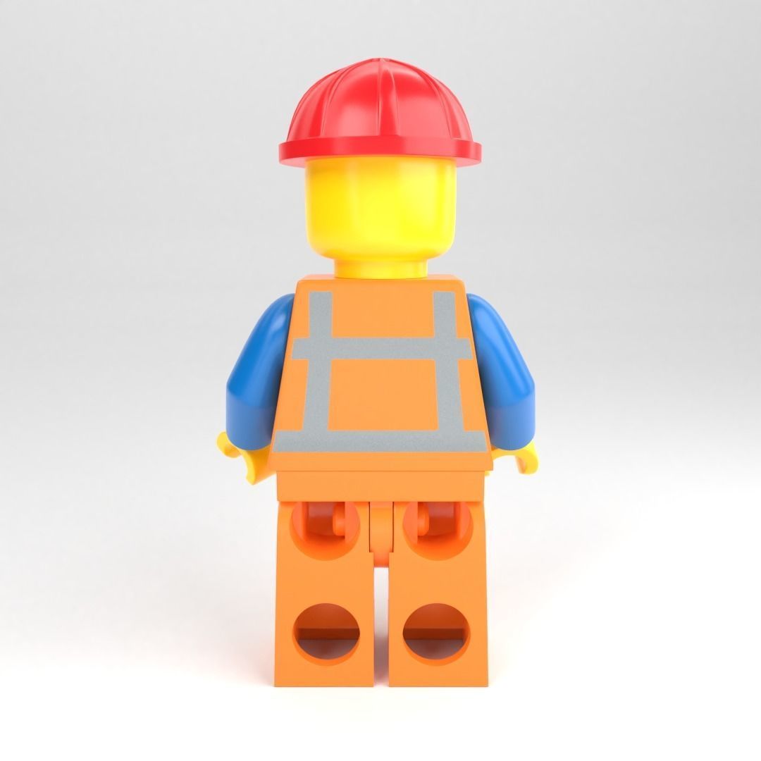 LEGO minifigure - Construction worker 3D model_3