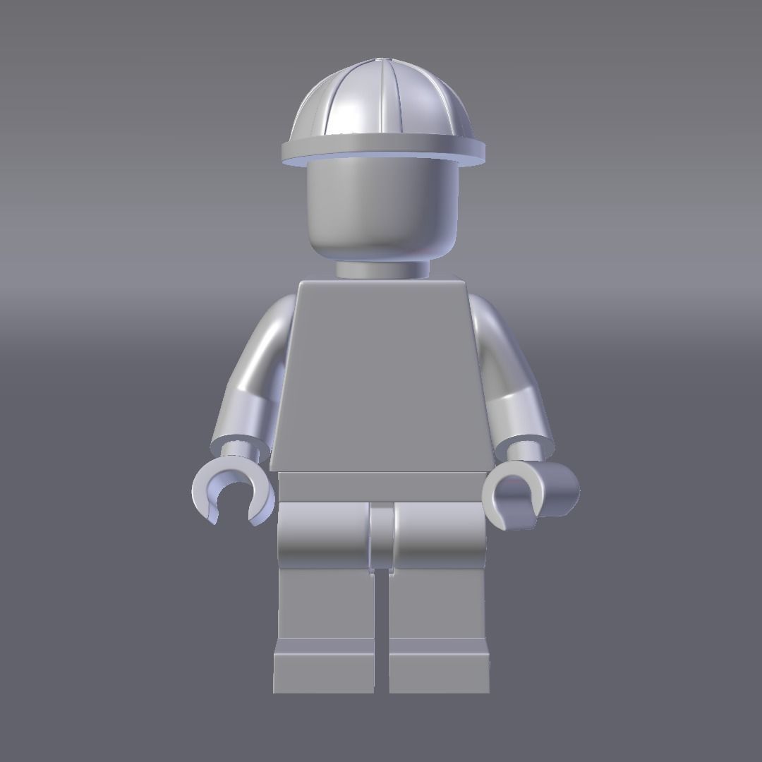 LEGO minifigure - Construction worker 3D model_8