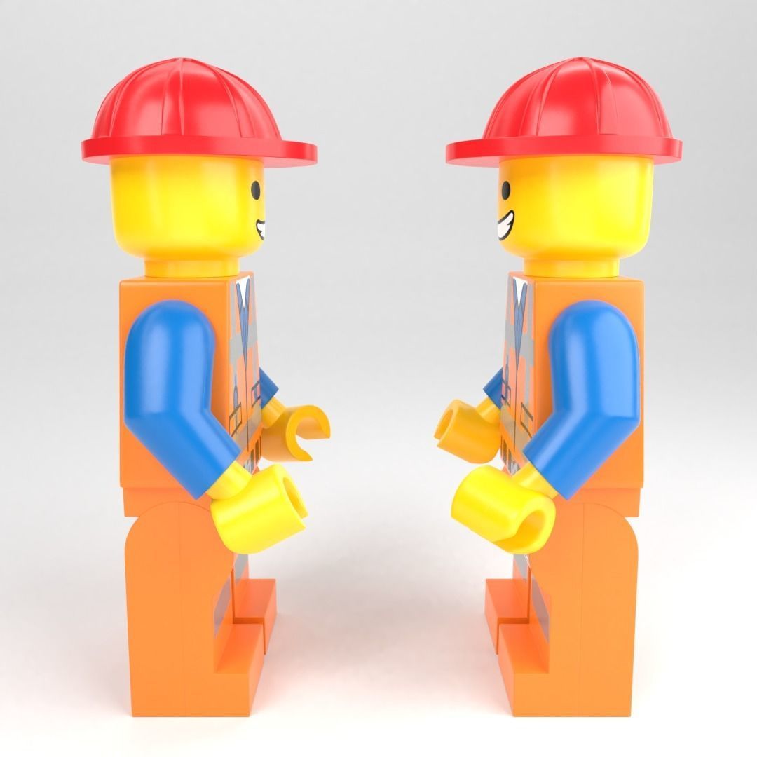 LEGO minifigure - Construction worker 3D model_2