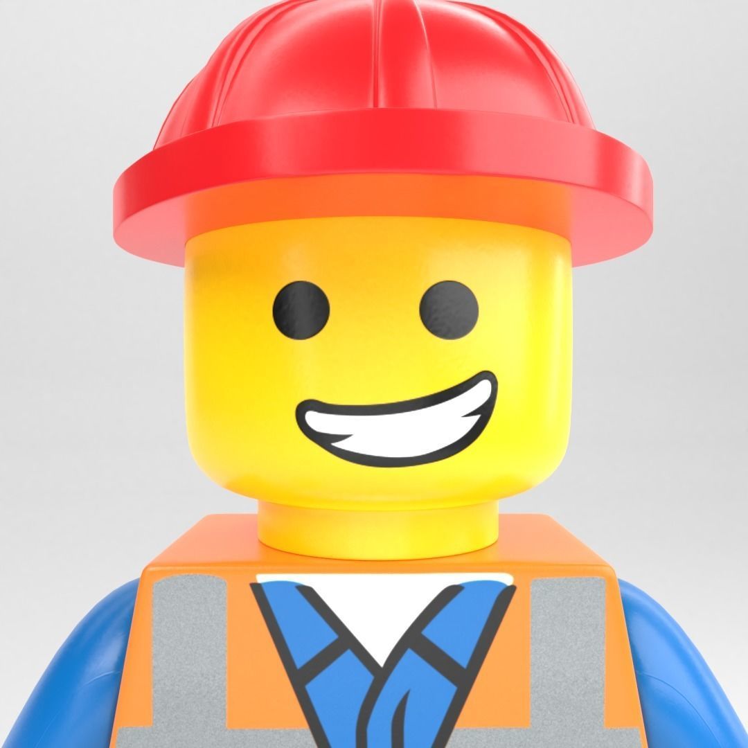LEGO minifigure - Construction worker 3D model_12