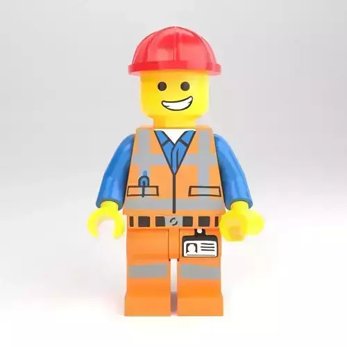 LEGO minifigure - Construction worker 3D model