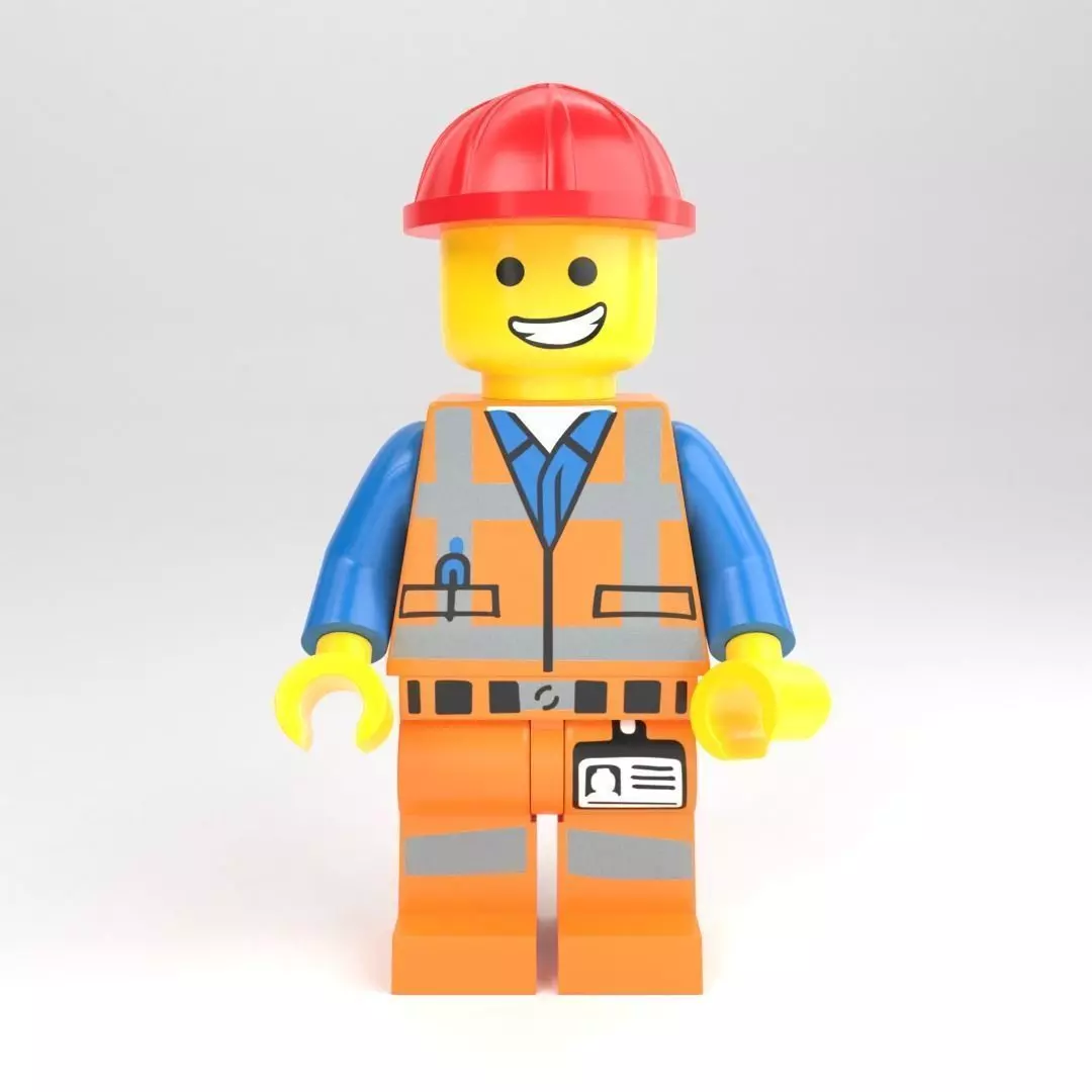 LEGO minifigure - Construction worker 3D model_0