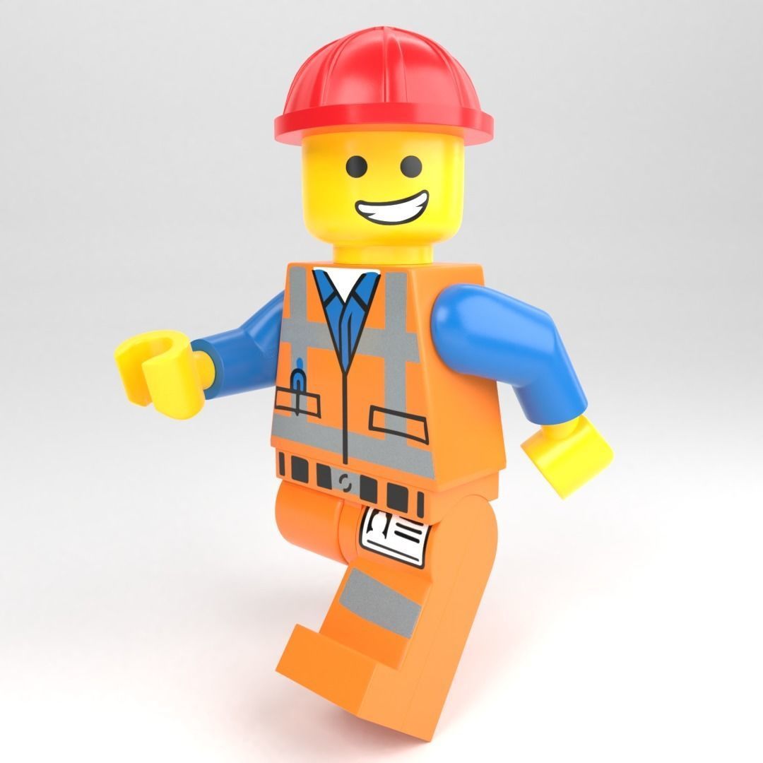 LEGO minifigure - Construction worker 3D model_6