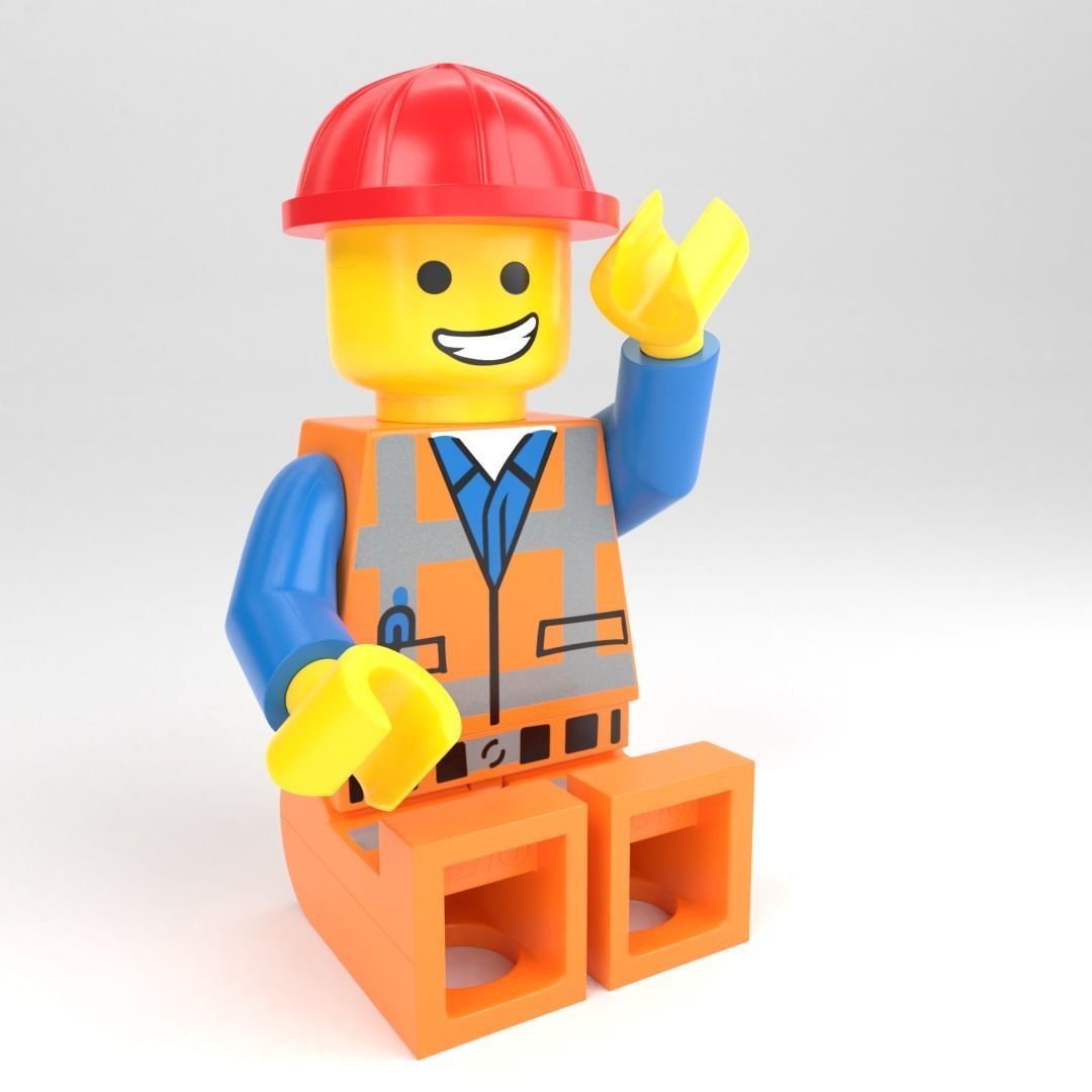 LEGO minifigure - Construction worker 3D model_7