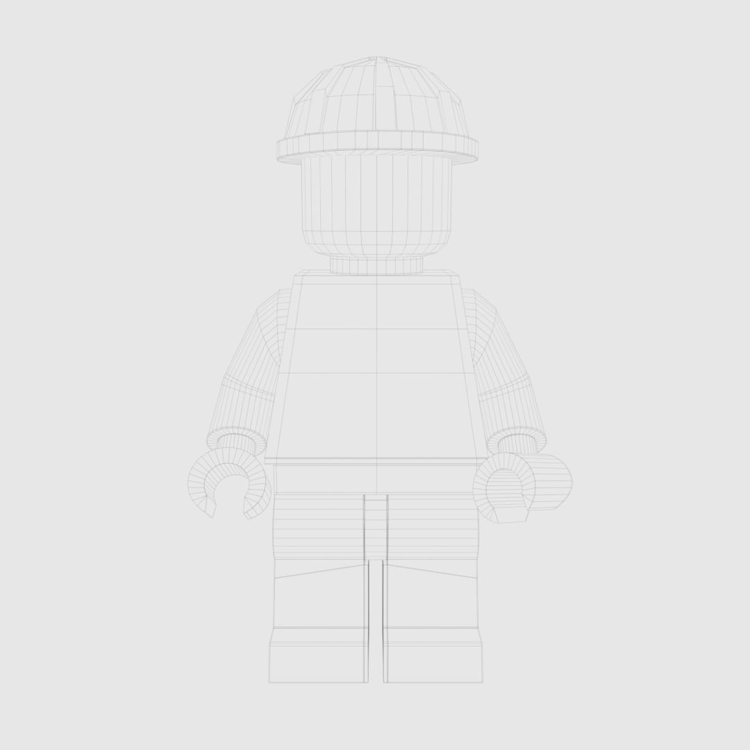LEGO minifigure - Construction worker 3D model_9