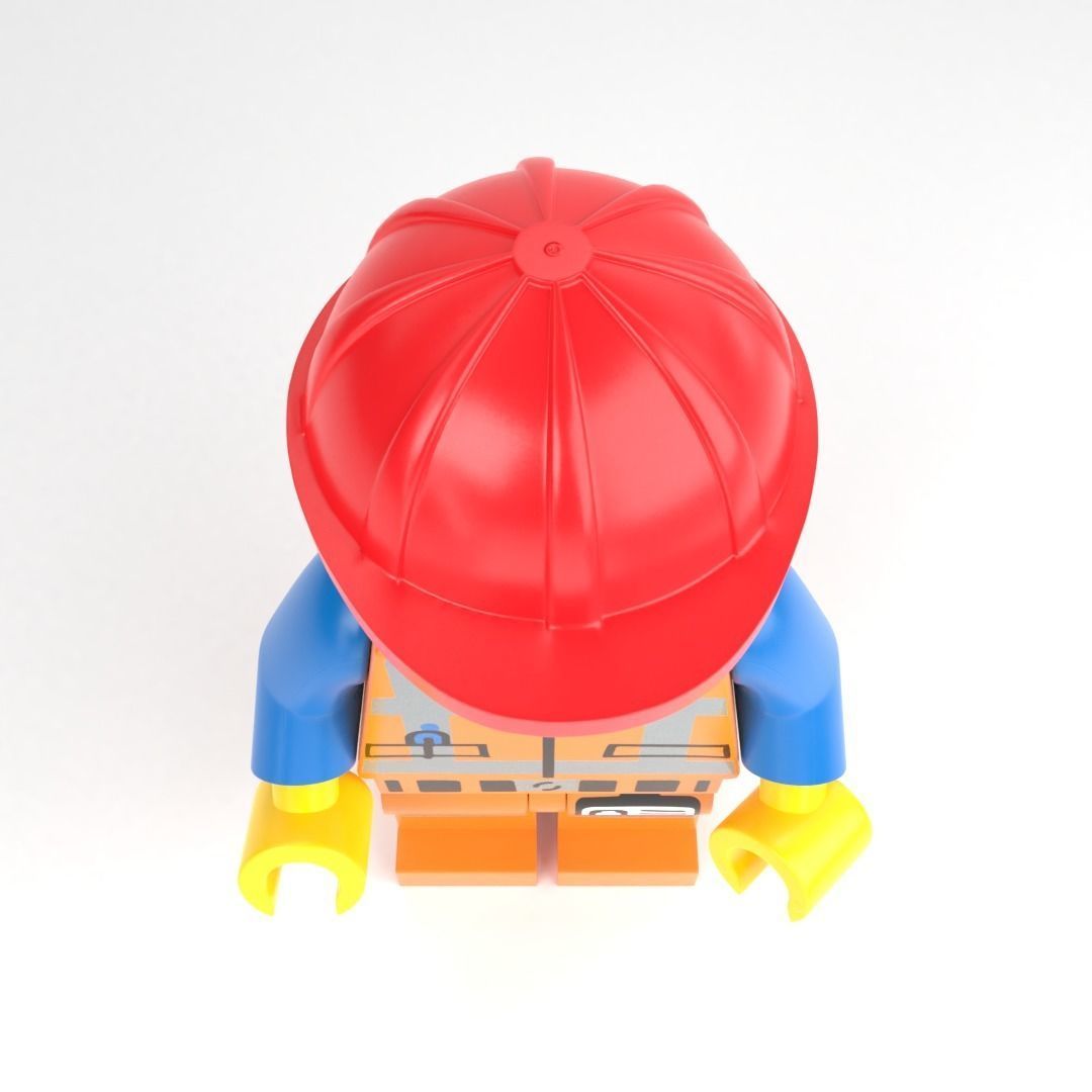LEGO minifigure - Construction worker 3D model_4