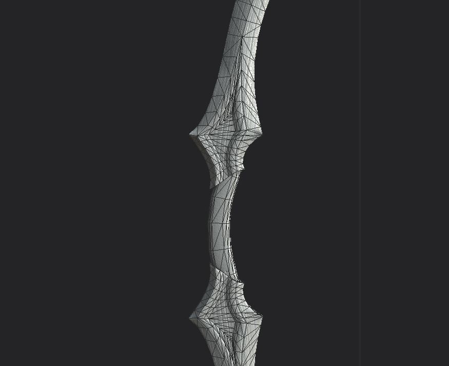 Bow Set Low Poly leather bag with arrow in it Low-poly 3D model_9