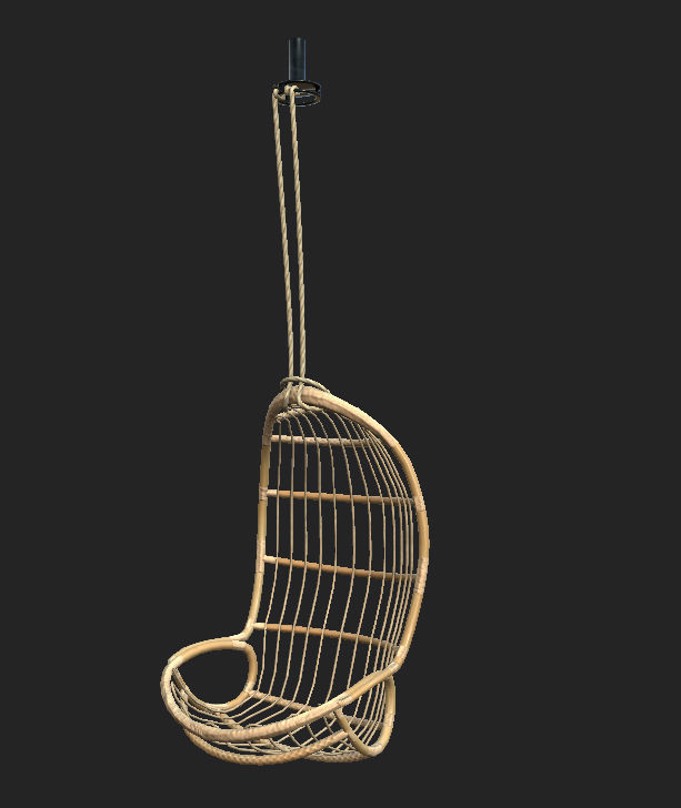 Hanging Chair Low Poly Low-poly 3D model_6