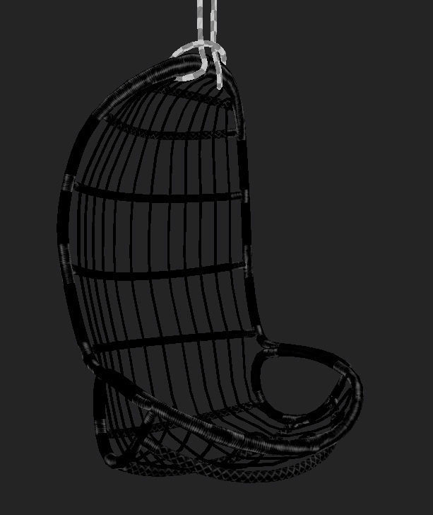 Hanging Chair Low Poly Low-poly 3D model_2