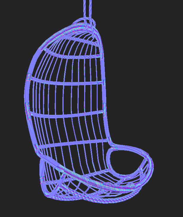 Hanging Chair Low Poly Low-poly 3D model_3
