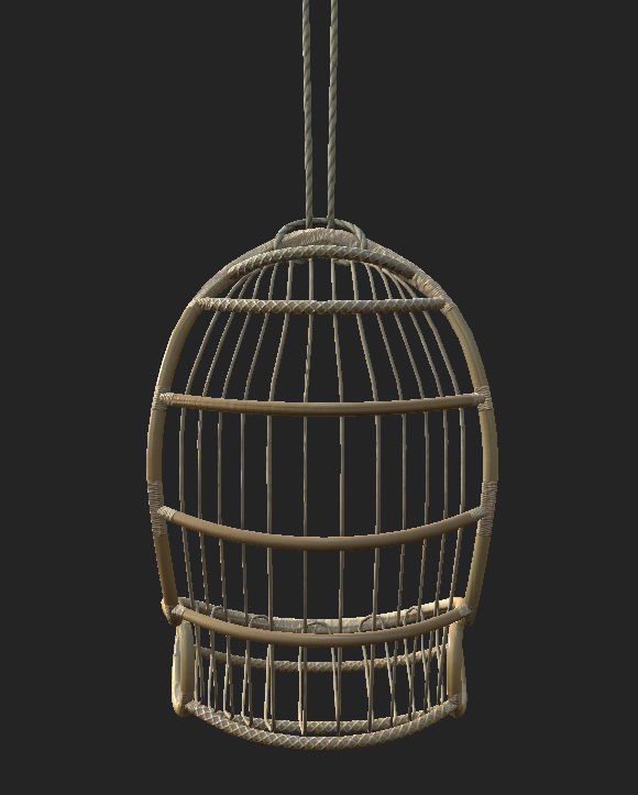 Hanging Chair Low Poly Low-poly 3D model_7