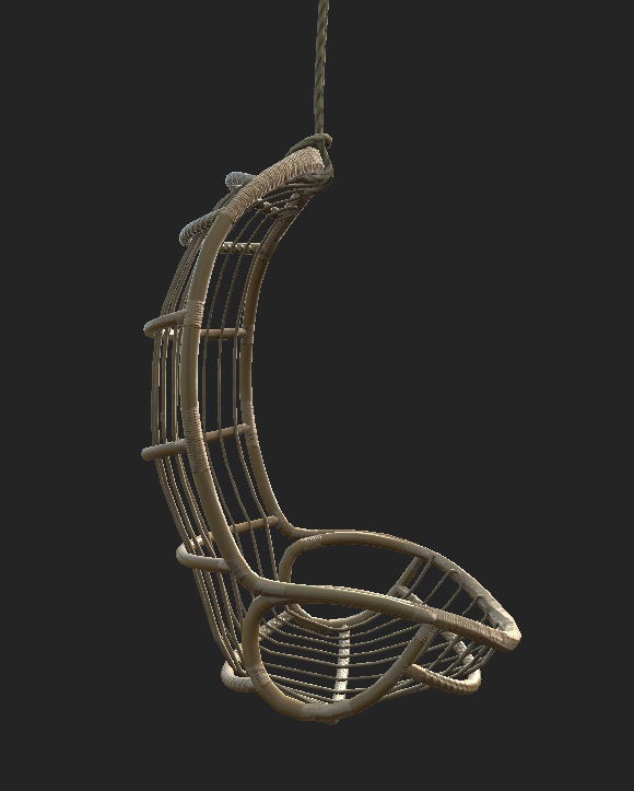 Hanging Chair Low Poly Low-poly 3D model_8
