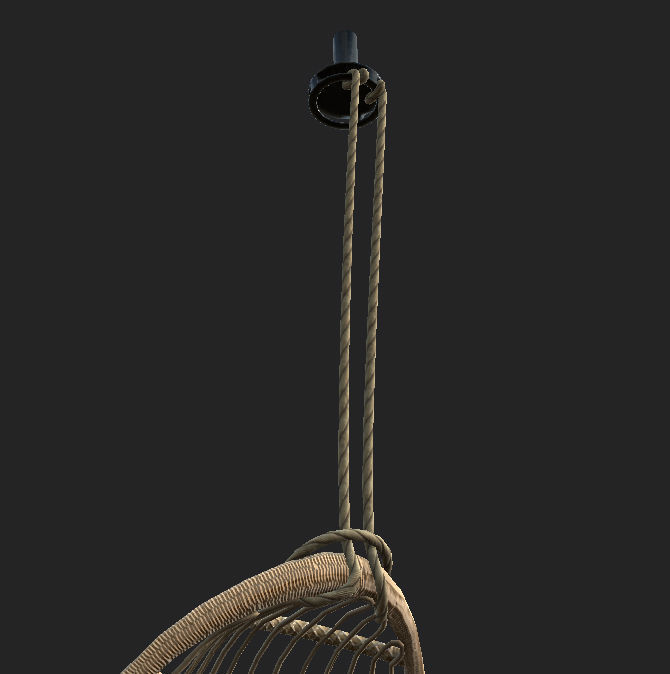 Hanging Chair Low Poly Low-poly 3D model_1
