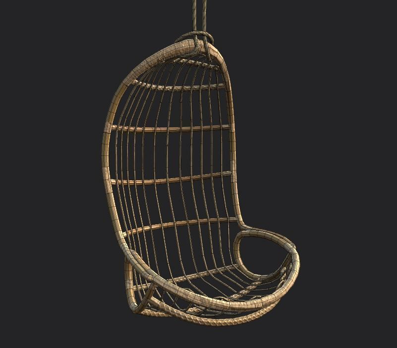 Hanging Chair Low Poly Low-poly 3D model_5