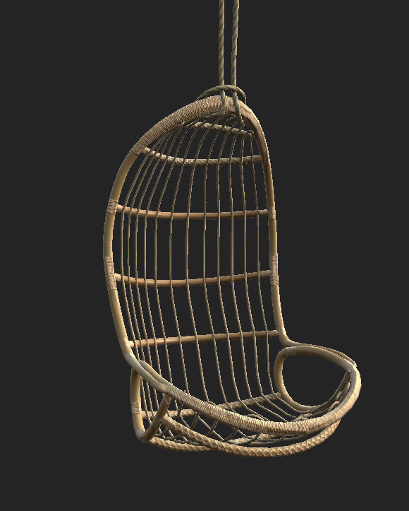 Hanging Chair Low Poly Low-poly 3D model_9