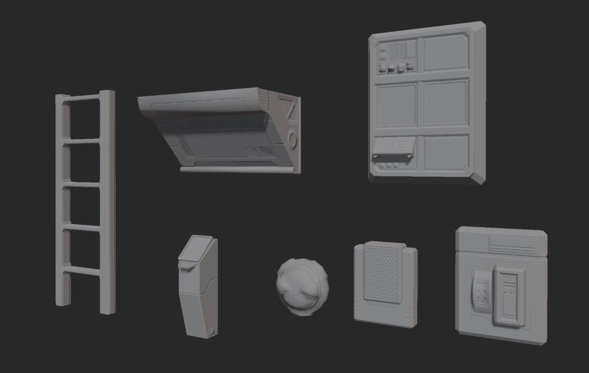 Intrepid spaceship Free low-poly 3D model_7