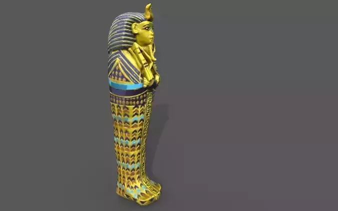 Tutankhamun king of egypt  Low-poly 3D model