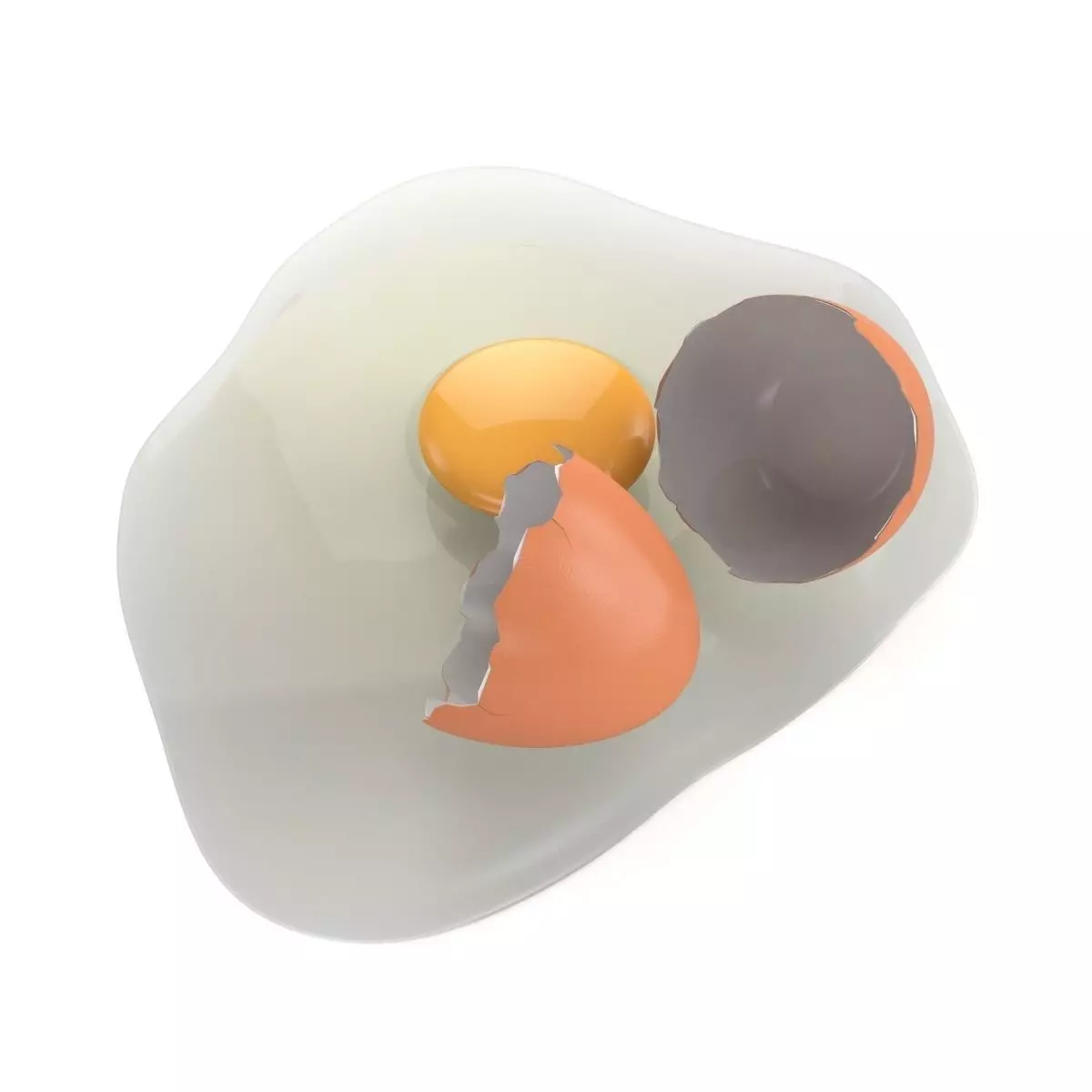 Cracked Egg 3D model_0
