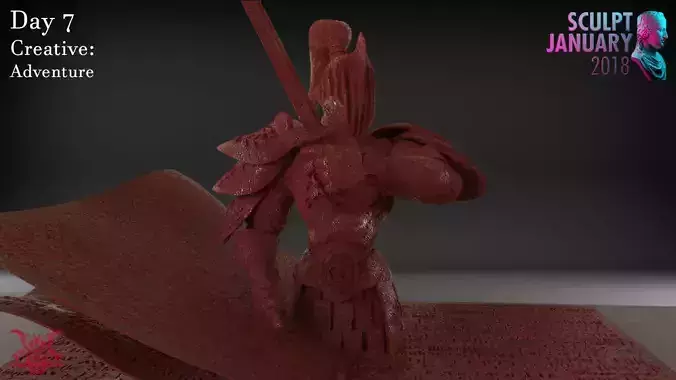 Stylized Fantasy Knight Timelapse and Model 3D print model