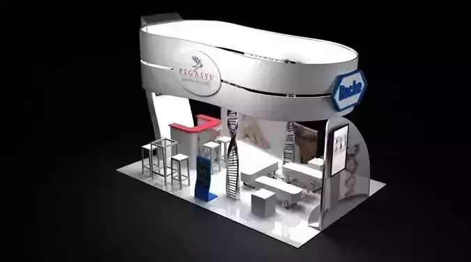 Pharmaceutical stand with DNA theme