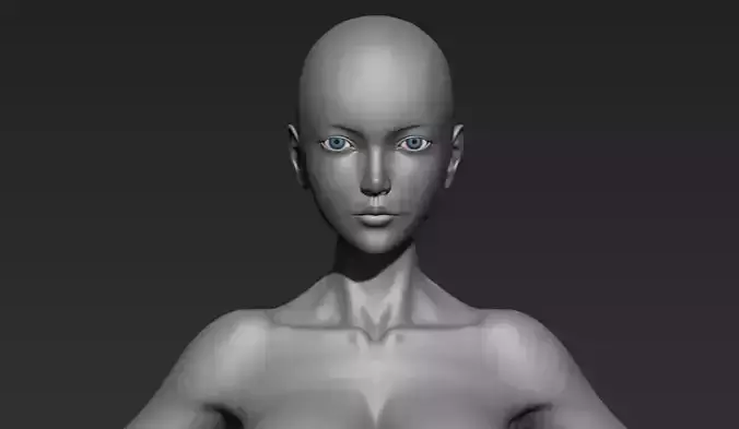 Anime Female Base Mesh 3D model