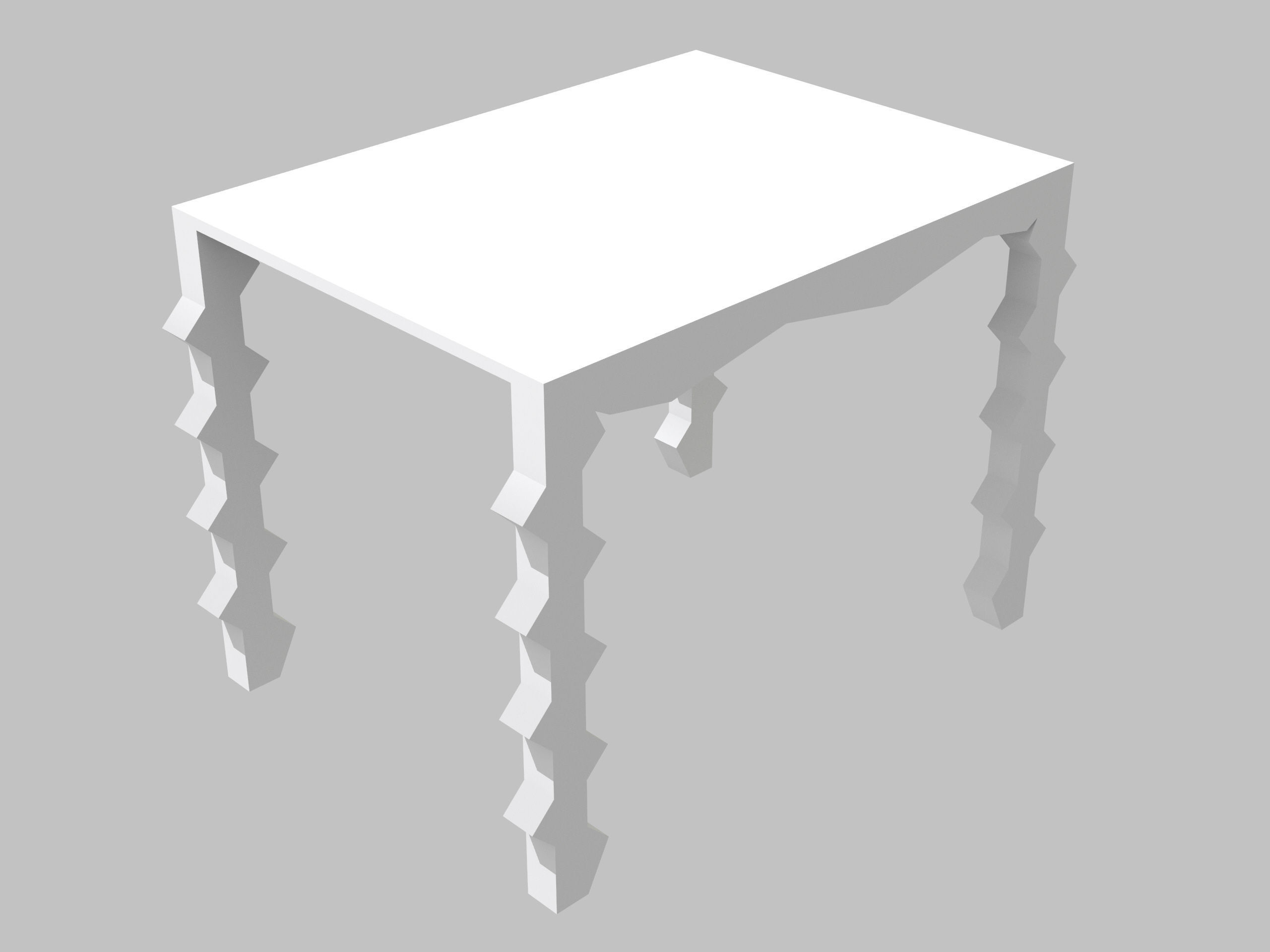 Table with marble design 3D model_1