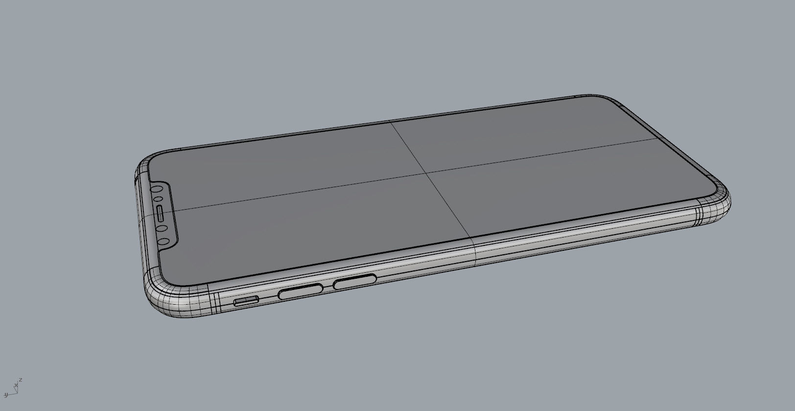 Realistic iphone XS MAX silver Low-poly 3D model_37