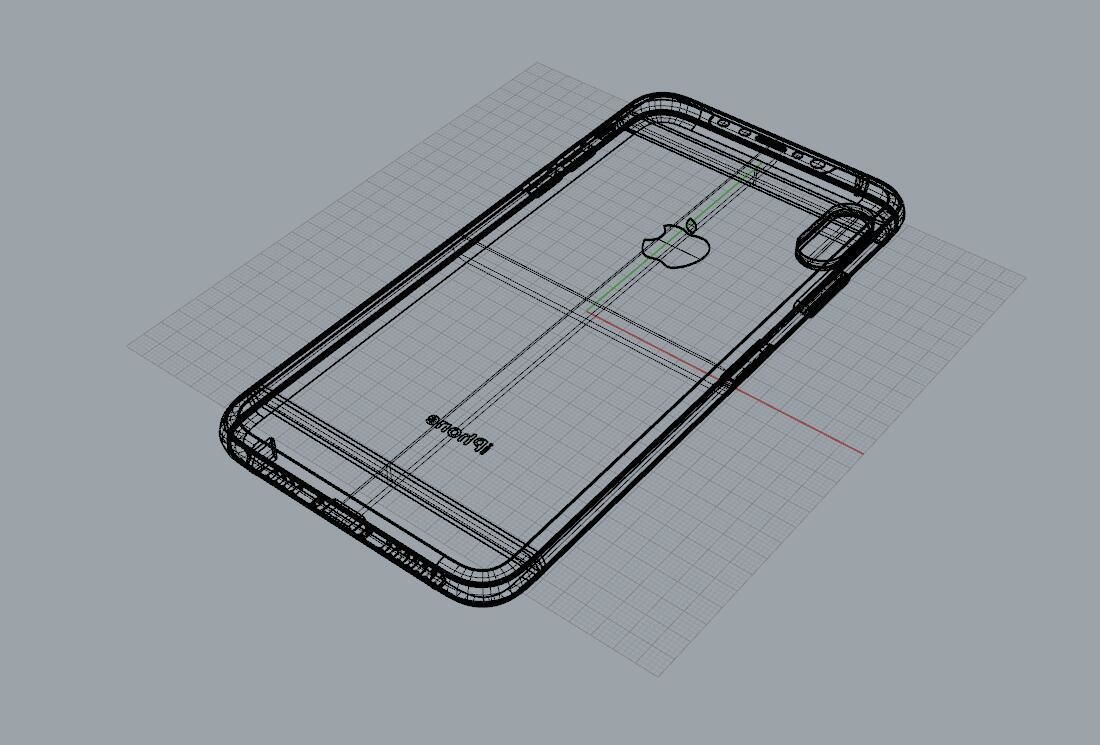 Realistic iphone XS MAX silver Low-poly 3D model_41