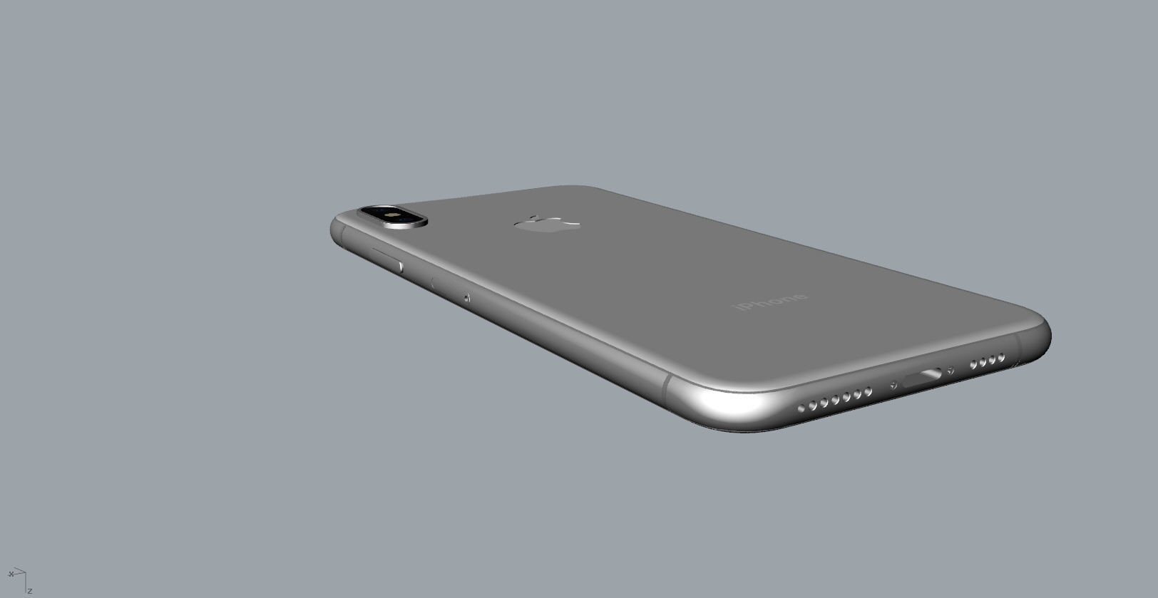 Realistic iphone XS MAX silver Low-poly 3D model_22
