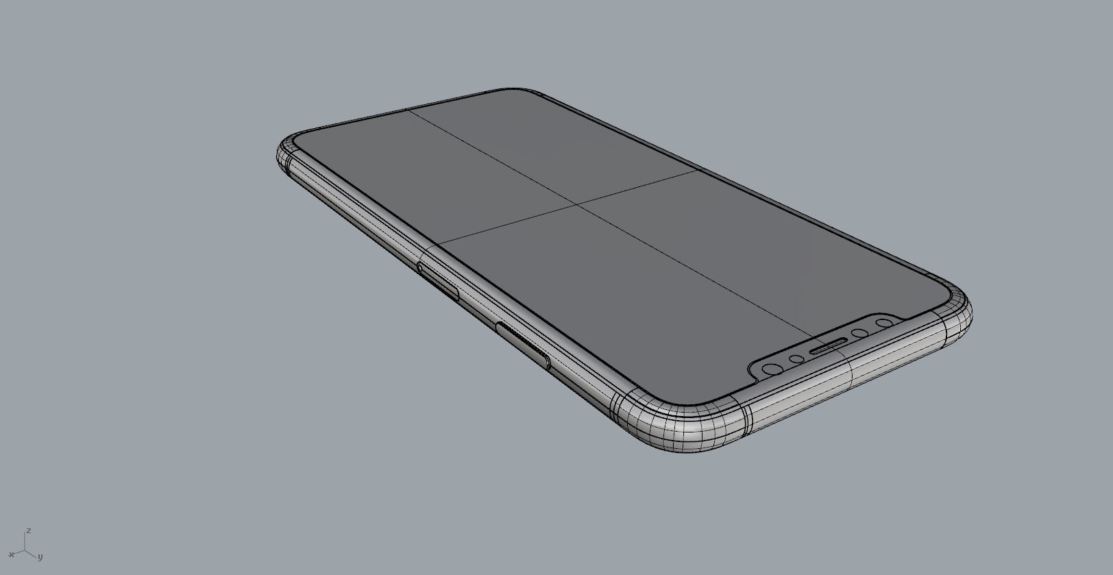 Realistic iphone XS MAX silver Low-poly 3D model_16