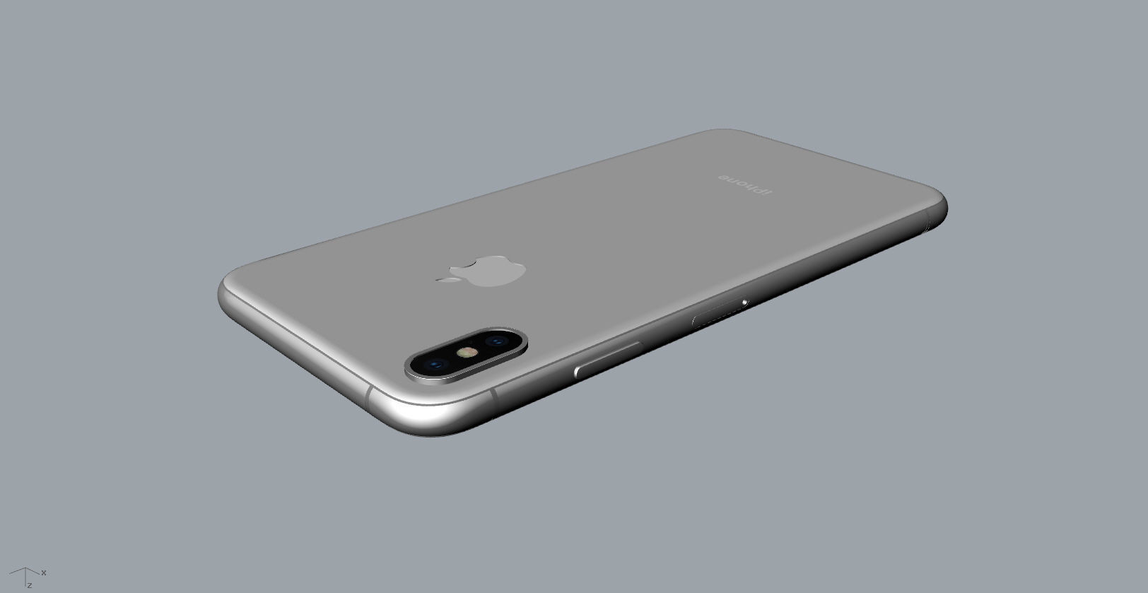 Realistic iphone XS MAX silver Low-poly 3D model_25