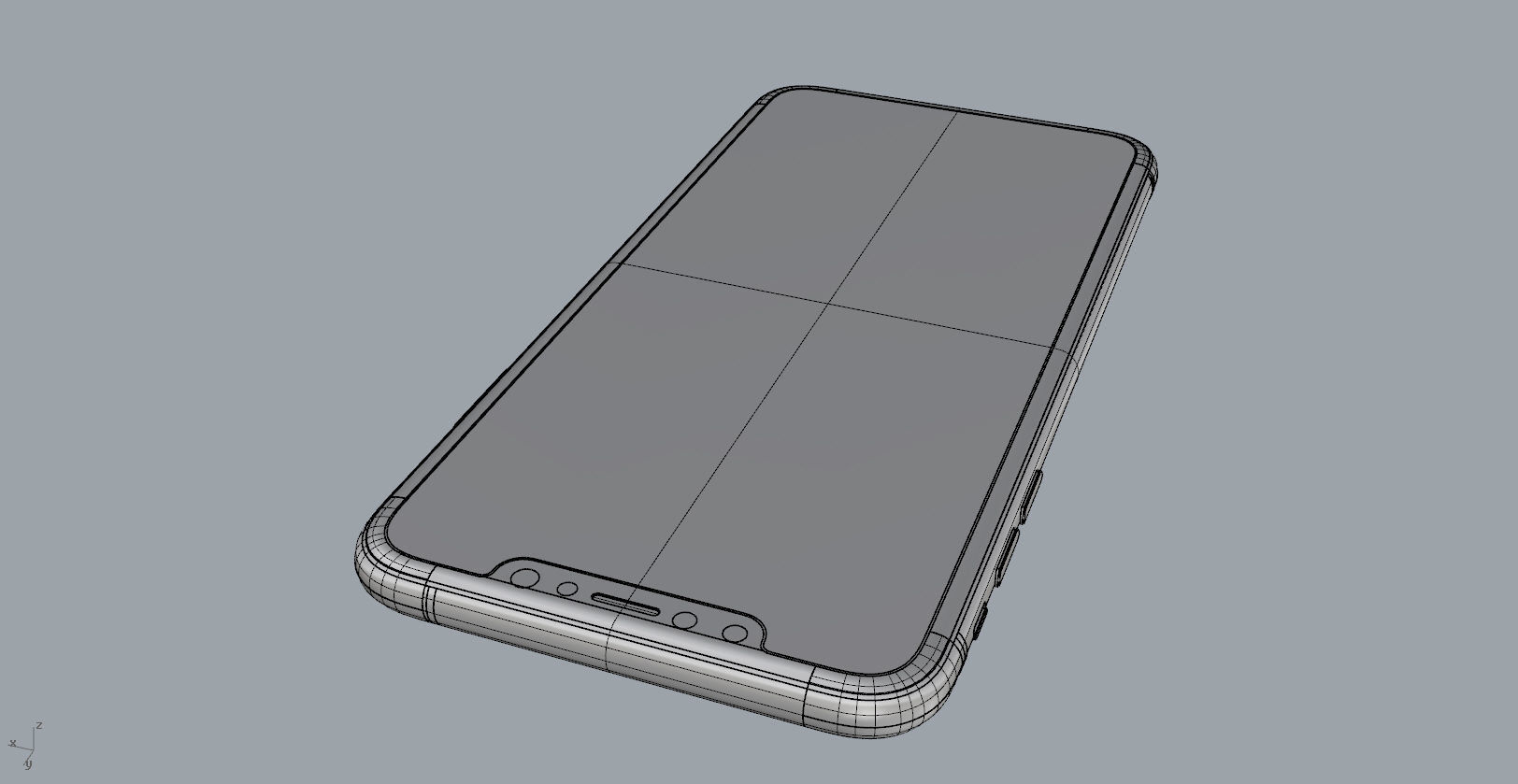 Realistic iphone XS MAX silver Low-poly 3D model_46