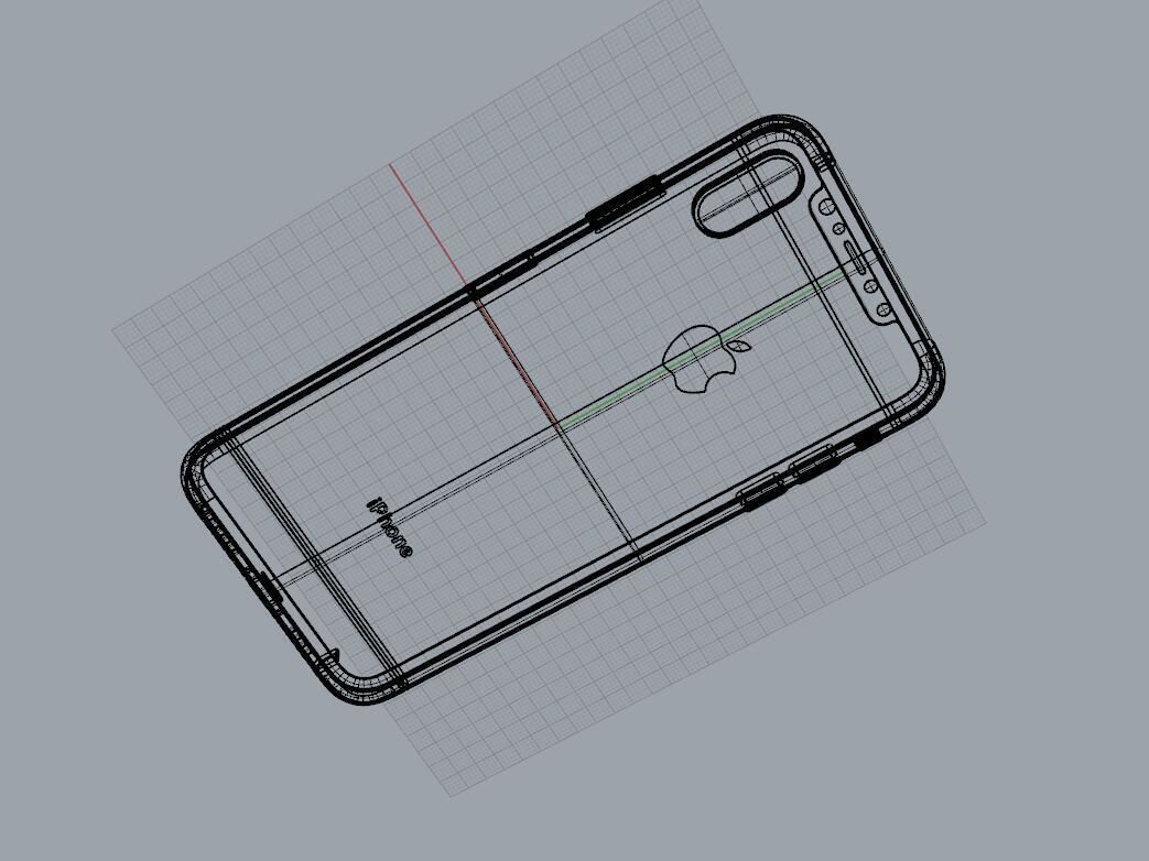 Realistic iphone XS MAX silver Low-poly 3D model_42