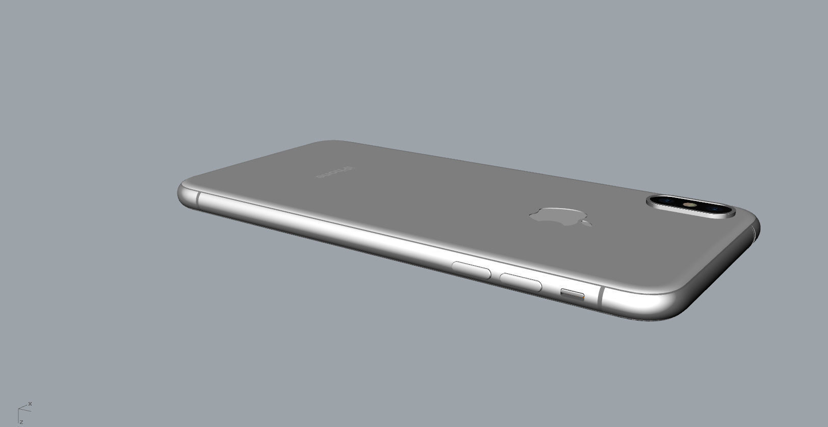 Realistic iphone XS MAX silver Low-poly 3D model_10