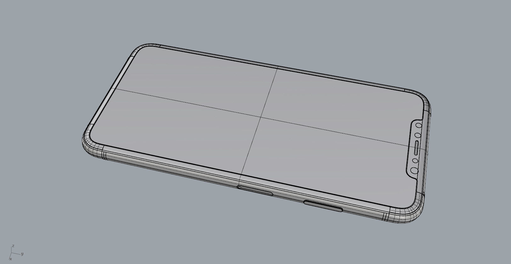 Realistic iphone XS MAX silver Low-poly 3D model_32