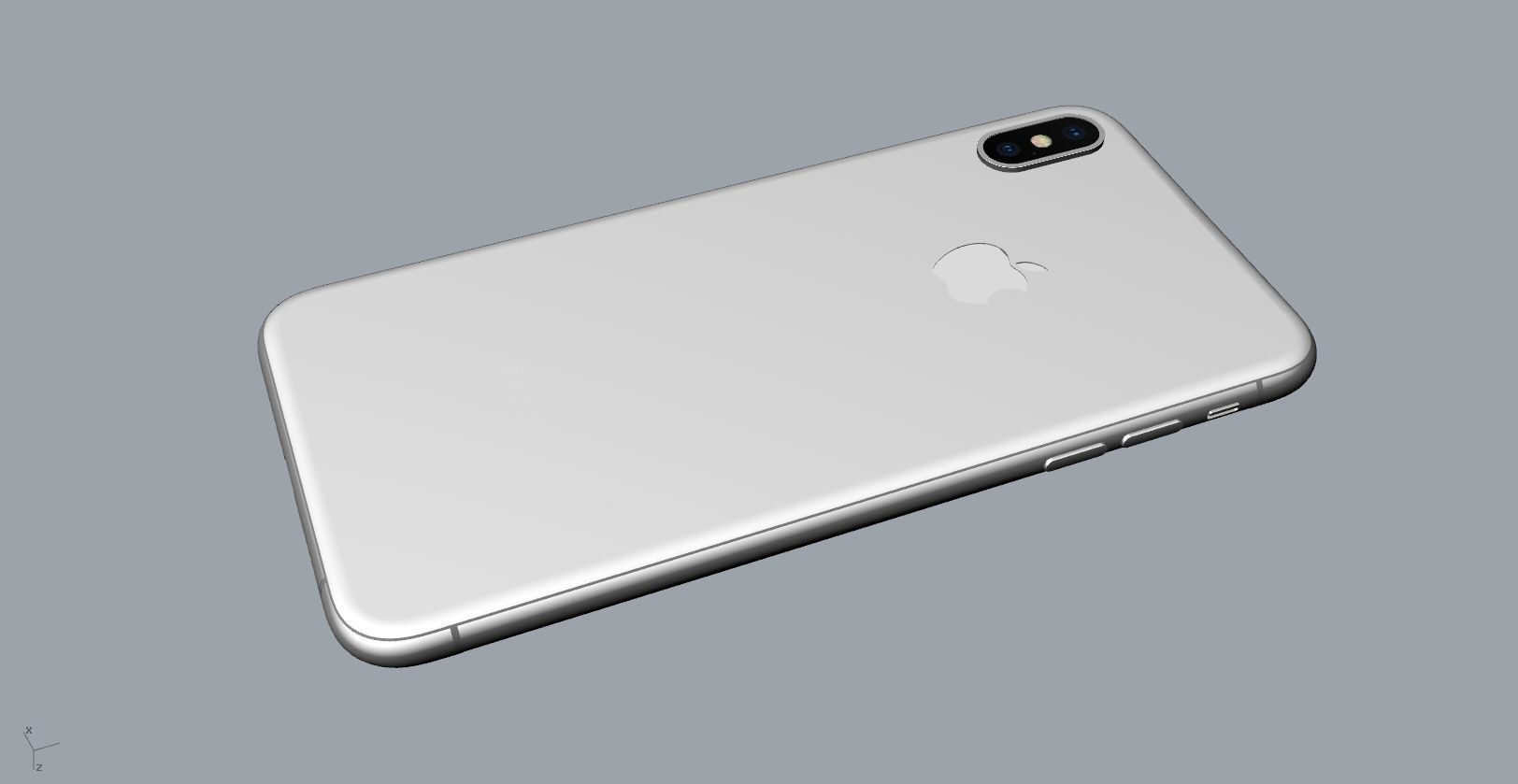 Realistic iphone XS MAX silver Low-poly 3D model_28