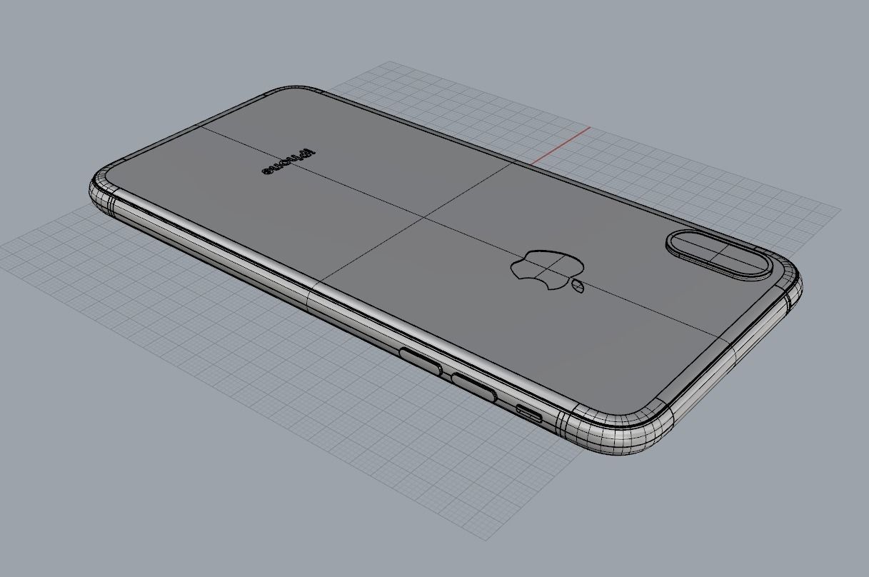 Realistic iphone XS MAX silver Low-poly 3D model_40