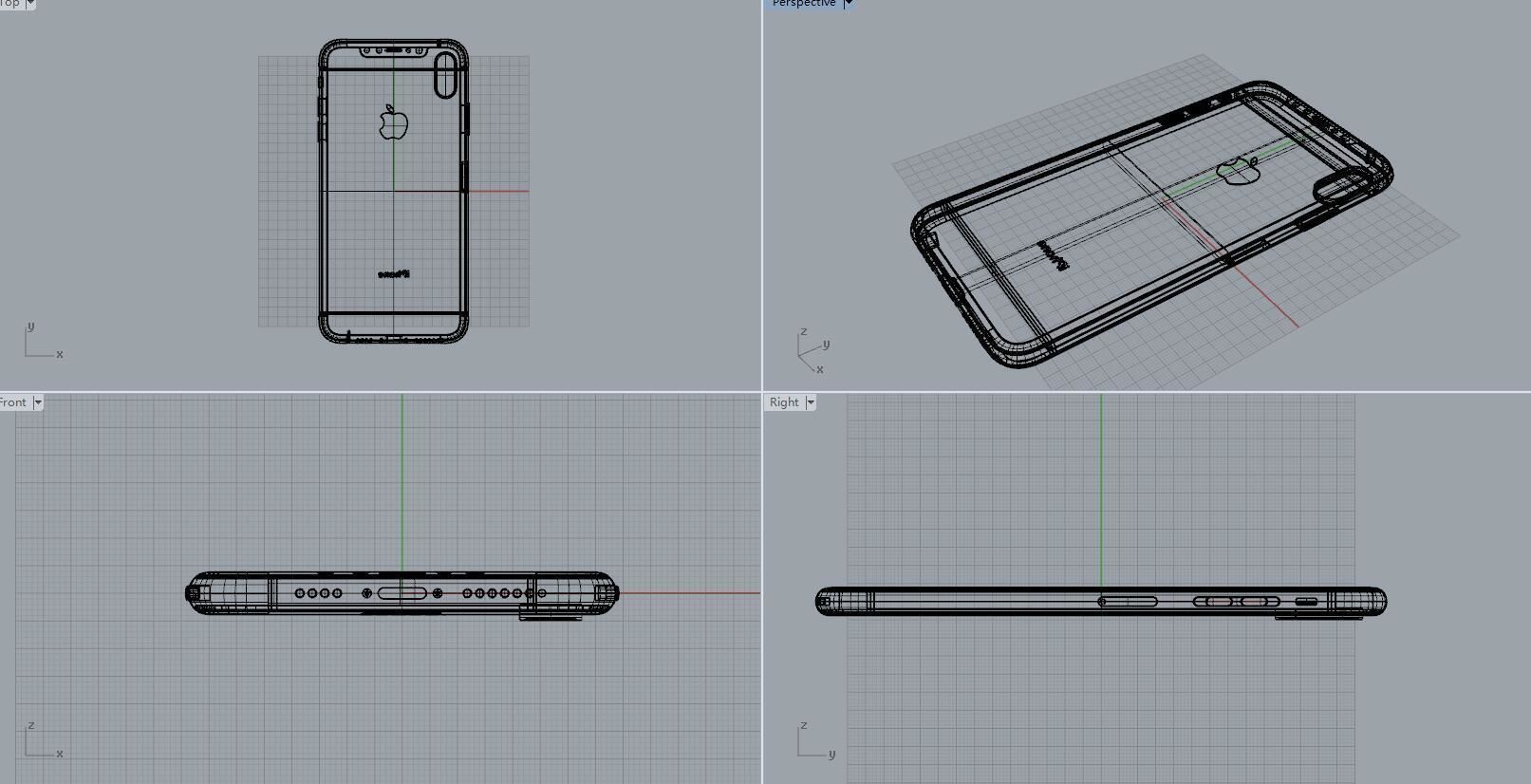 Realistic iphone XS MAX silver Low-poly 3D model_43