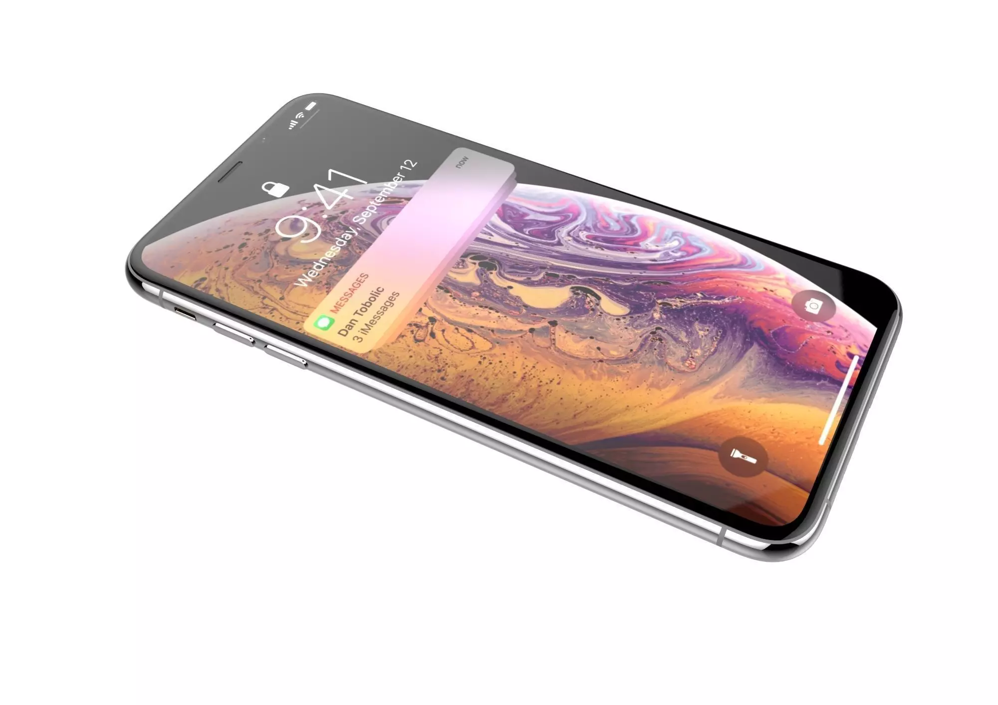 Realistic iphone XS MAX silver Low-poly 3D model_0