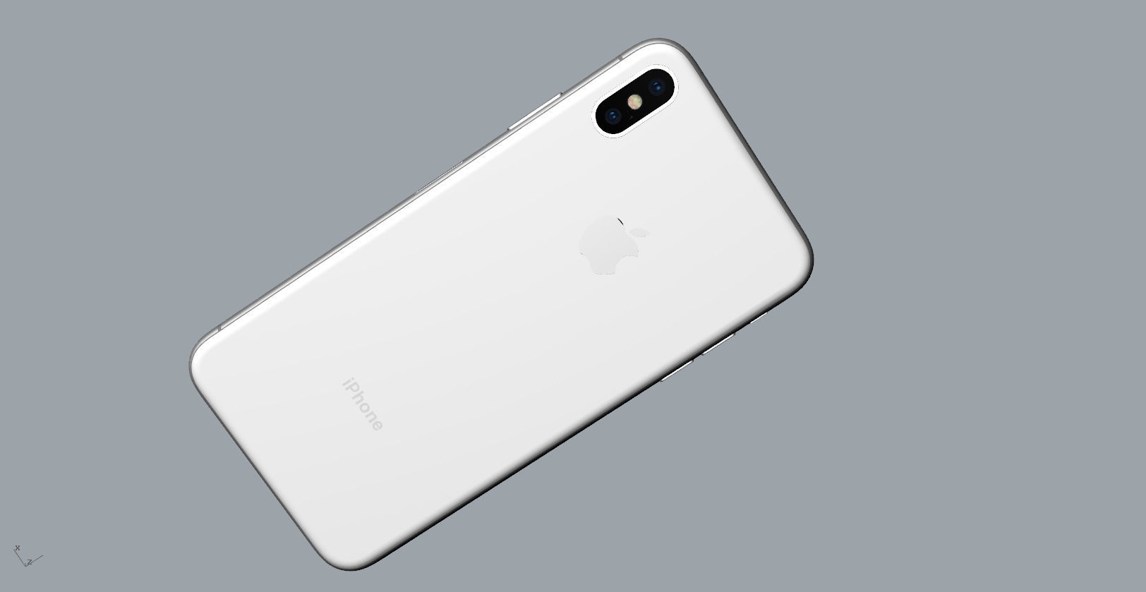 Realistic iphone XS MAX silver Low-poly 3D model_27