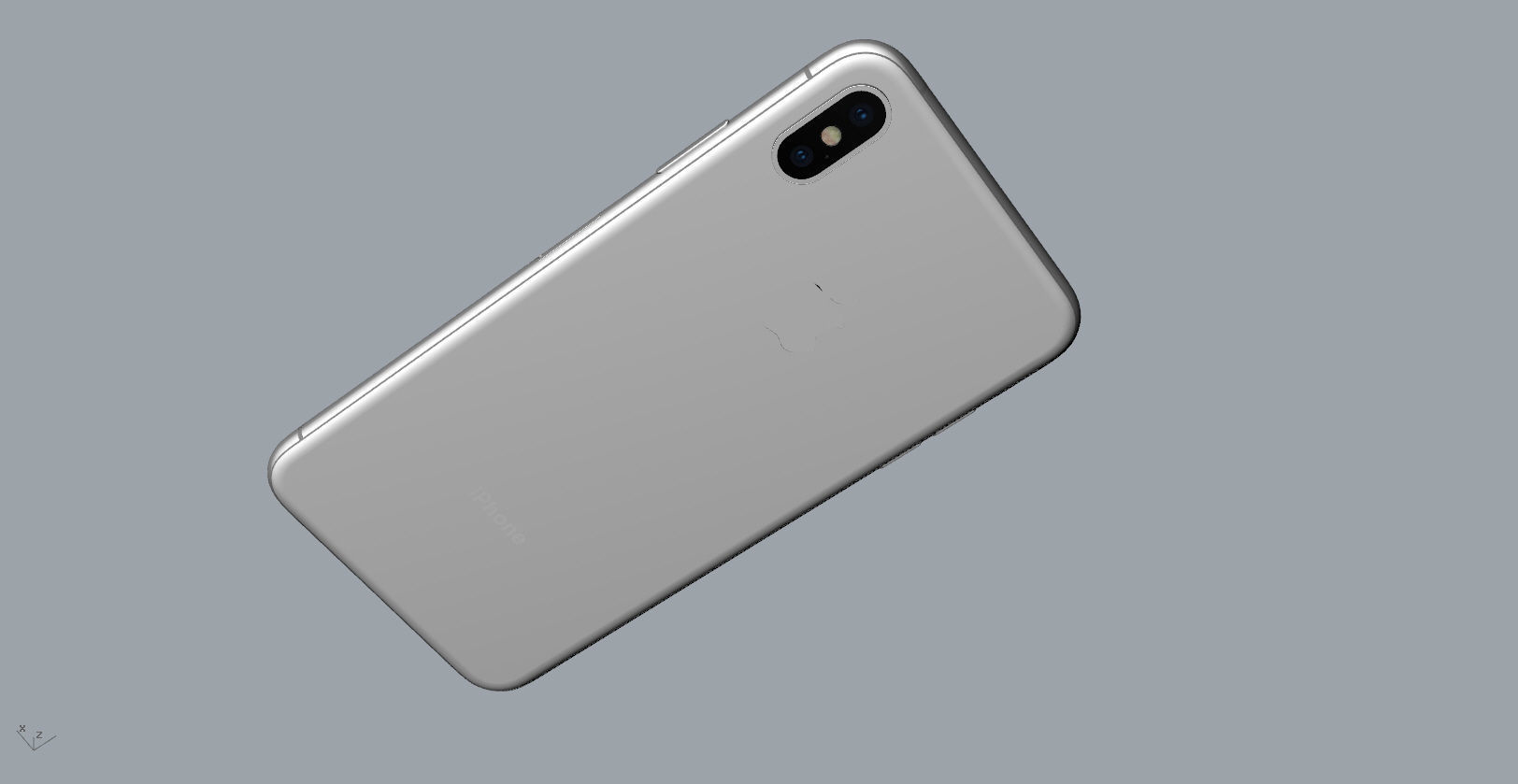 Realistic iphone XS MAX silver Low-poly 3D model_14