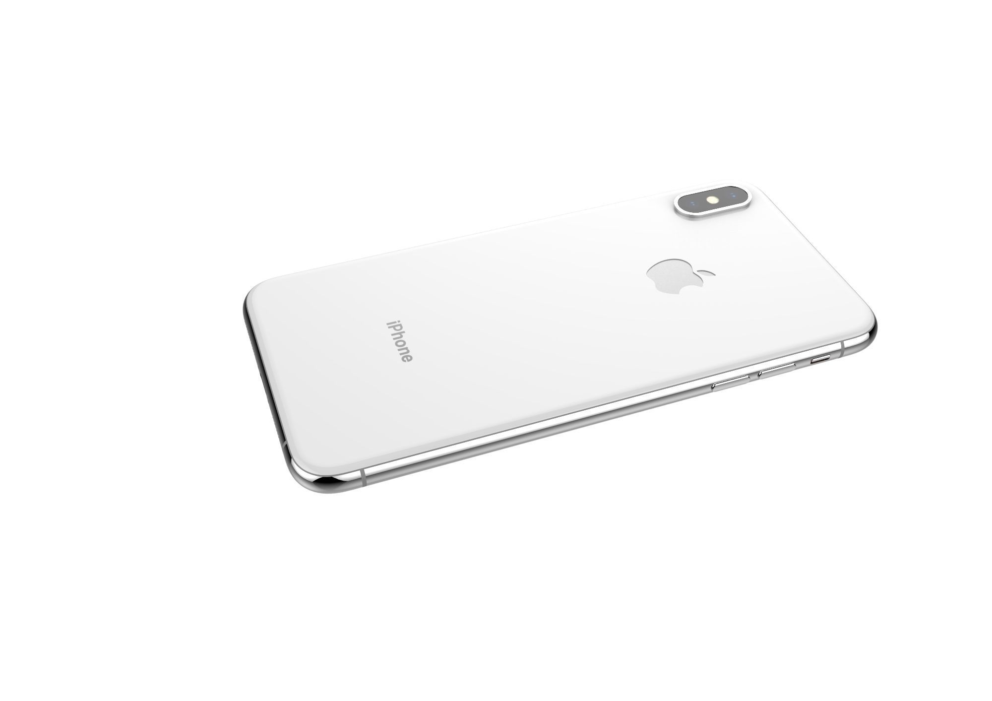 Realistic iphone XS MAX silver Low-poly 3D model_1
