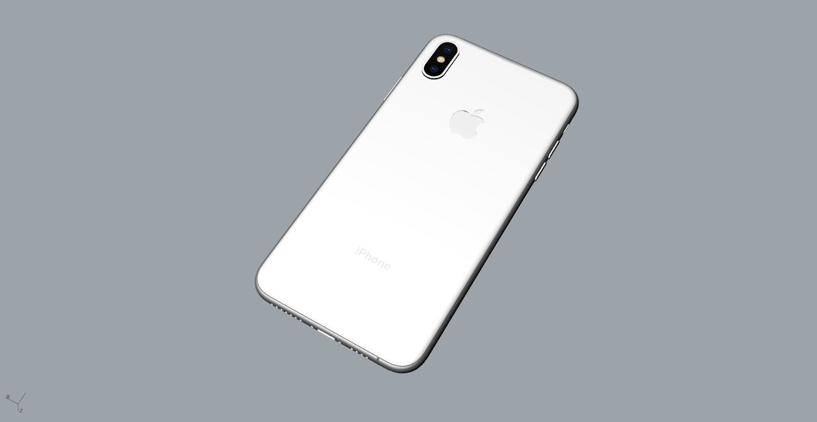 Realistic iphone XS MAX silver Low-poly 3D model_17