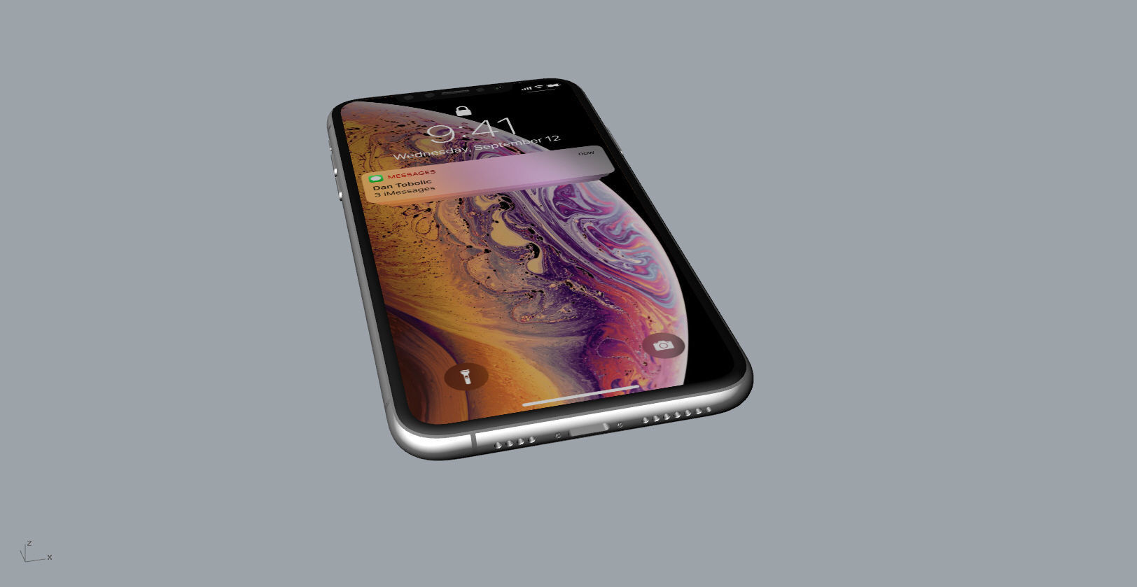 Realistic iphone XS MAX silver Low-poly 3D model_13