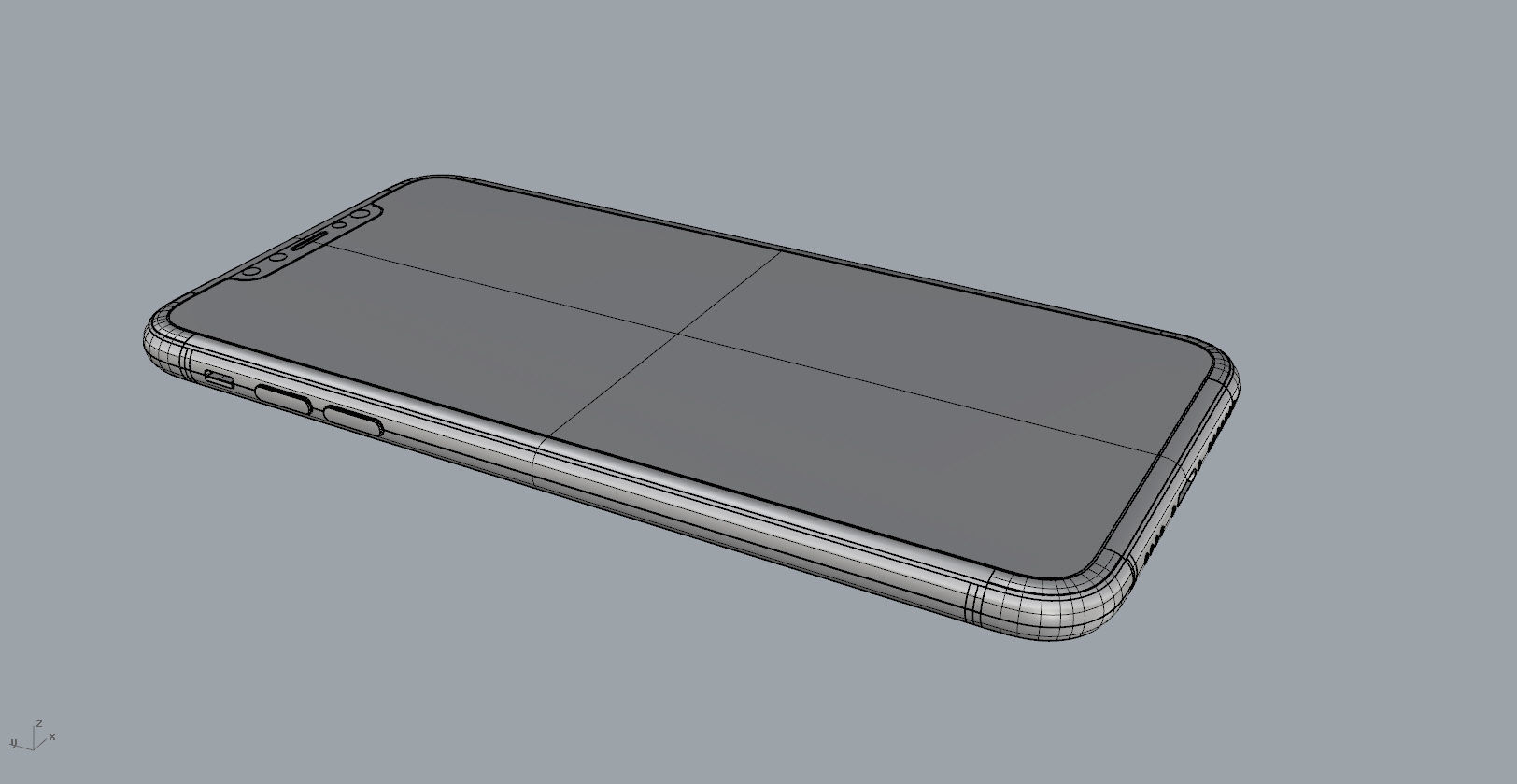 Realistic iphone XS MAX silver Low-poly 3D model_35
