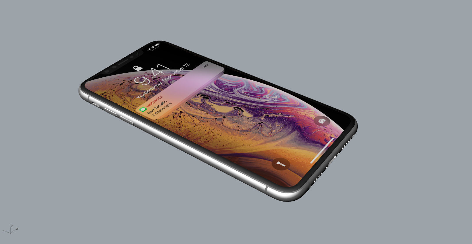 Realistic iphone XS MAX silver Low-poly 3D model_26