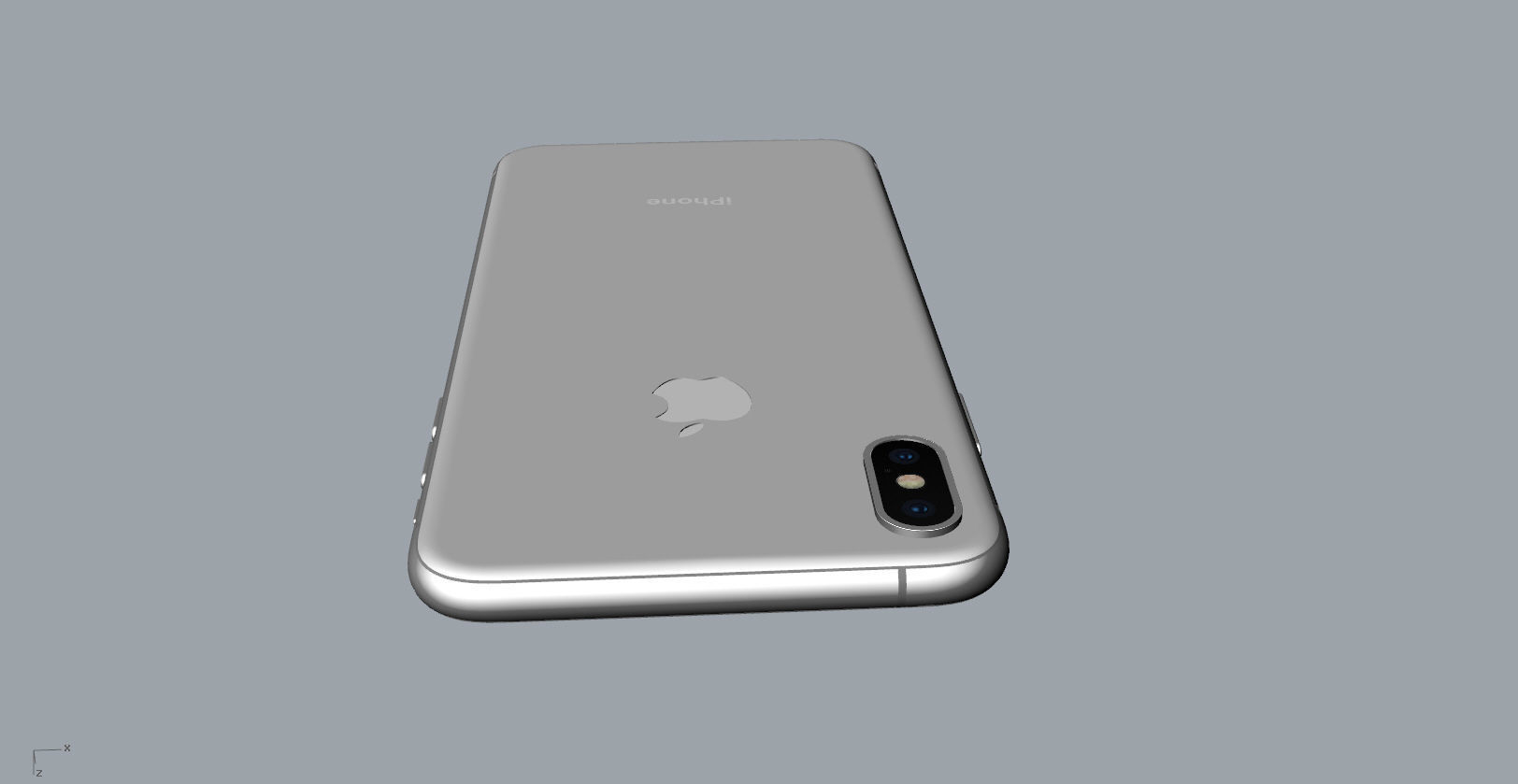 Realistic iphone XS MAX silver Low-poly 3D model_24