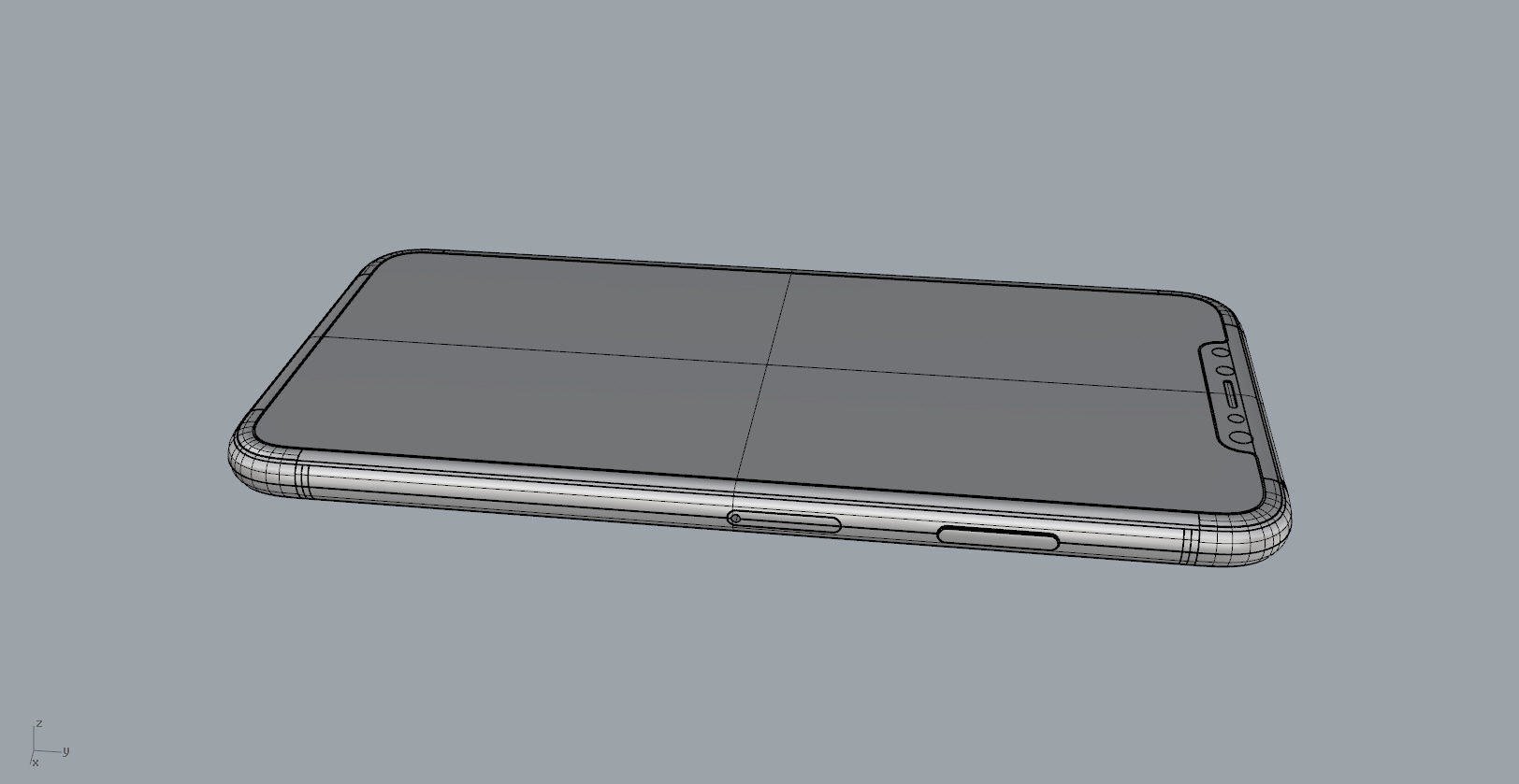 Realistic iphone XS MAX silver Low-poly 3D model_29